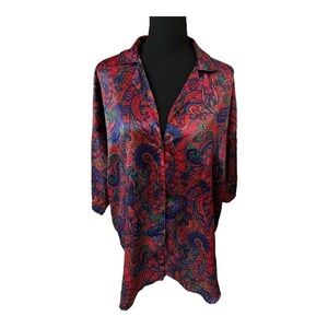 Victoria's Secret Vintage 80s Gold Label Paisley Nightshirt M L